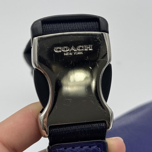 Coach Vale Belt Bag Womens Pebbled Leather Crossbody Fanny Pack Adjustable Grape - Picture 12 of 16